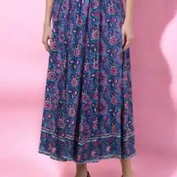 Women Floral Print A-Line Skirt-picture-45