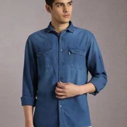 Men Spread Collar Slim Fit Shirt-image-37