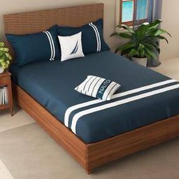 450 TC Printed King Size Bedding Set-image-9