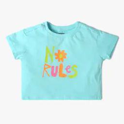 Girls Typographic Print Boxy Fit Round-Neck T-Shirt-picture-45