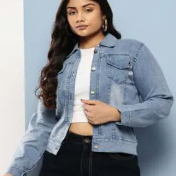 Women Washed Regular Fit Denim Jacket-26