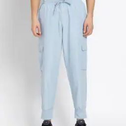 Men Logo Print Joggers with Elasticated Drawstring Waist-28