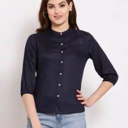 Tailored Fit Shirt with Band Collar-67