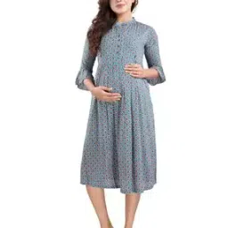 Paisley Printed A-line Dress-image-15