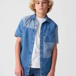 Boys Colourblock Relaxed Fit Shirt-image-96