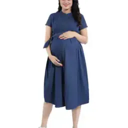 Solid A-line Dress-image-89