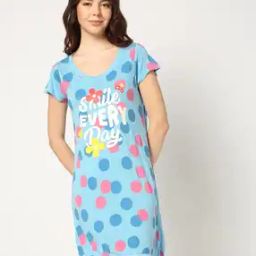 Women Polka-Dot Print Round-Neck Nightgown-picture-18