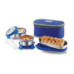 Set of 3 Stainless Steel Containers with Plastic Fork & Spoon-image-24