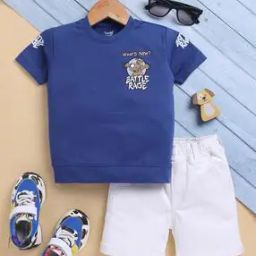 Boys Graphic Print Round-Neck T-Shirt & Shorts Set-image-11