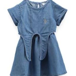Girls Chambray Cotton A-Line Dress-picture-39