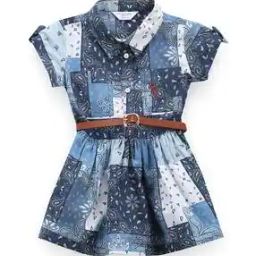 Girls Paisley Print Fit & Flare Dress-47