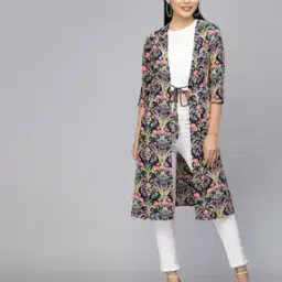 Floral Print Tie-Front Shrug-picture-47