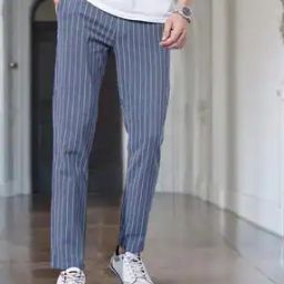 Striped Flat-Front Chinos with Slant Pockets-image-16
