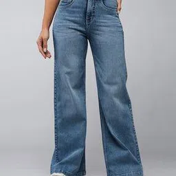 Women Wide Jeans with 5-Pocket Styling-image-34
