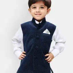 Polka-Dot Print Nehru Jacket with Welt Pocket-picture-14