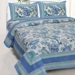 240TC Floral Print Double Bedsheet with Pillow Covers-image-72