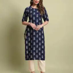 Women Floral Print Straight Kurta Set-picture-23
