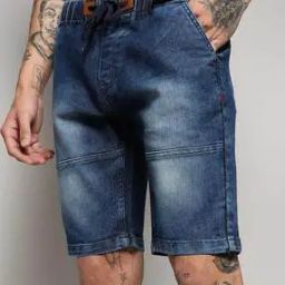 Denim Shorts with Drawstring Waist-picture-37