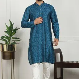 swagg india Men Embroidered Regular Fit Long Kurta-picture-20