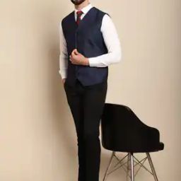 Tailored Fit Nehru Jacket with Welt Pockets-picture-7