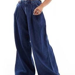 Women Light-Wash Wide-Leg Pleated Jeans-image-114