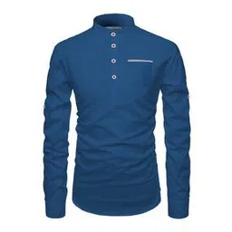 Slim Fit Short Kurta with Roll-Up Sleeves-picture-30