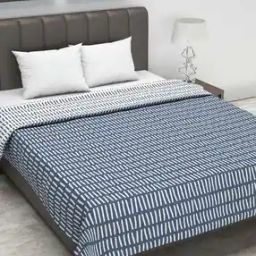 Microfiber Polyester Reversible 120 GSM Striped Print Double Bed AC Dohar Quilt Blanket-33