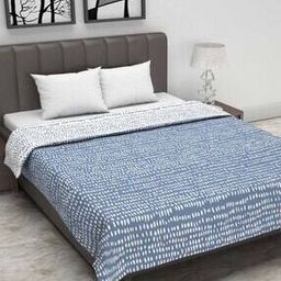 Microfiber Polyester Reversible 120 GSM Polka Dot Print Double Bed AC Dohar Quilt Blanket-image-65