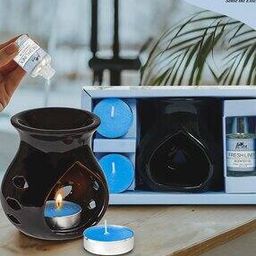 Burner Gift Set with Fragrance Oil & Tealight- Fresh Linen -image-39