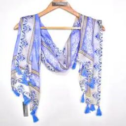 Floral Print Stole with Tassels-image-67
