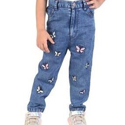 Washed Jeans with Butterfly Embroidered-image-12