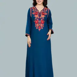 Women Embroidered Round-Neck Nightgown-image-32