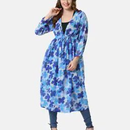 Floral Print Tie-Up Shrug-41