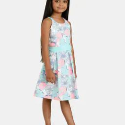 peppermint Floral Print Cotton Fit & Flare Dress-picture-39