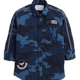 Camouflage Print Shirt with Patch Pocket-image-10