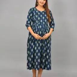 Floral Print Maternity Gown Dress-image-55