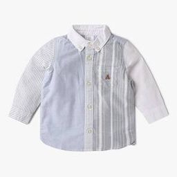 Boys Striped Relaxed Fit Shirt with Patch Pocket-image-36