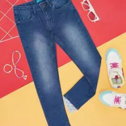 Girls Lace Mid-Rise Slim Fit Jeans-image-4