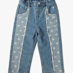Girls Mickey Print Regular Fit Jeans-image-98