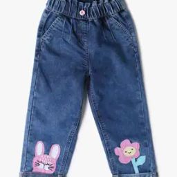 Infants Lightly Washed Regular Cargo Jeans-image-1
