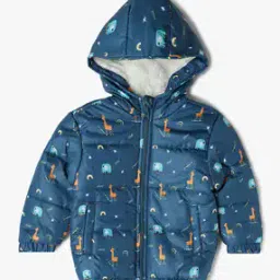 Boys Printed Hooded Puffer Jacket-image-40