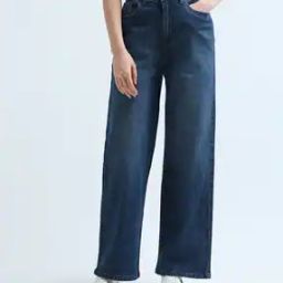 Women Stone Washed High-Rise Wide-Leg Jeans-image-40