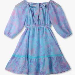 Girls Floral Print Fit & Flare Dress-image-38