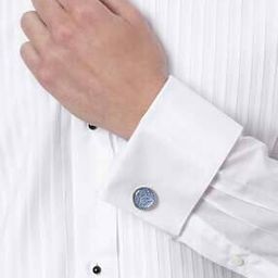 Paisley Printed Circular Cufflinks-28