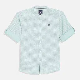 allen solly Boys Micro Print Slim Fit Cotton Shirt-picture-32