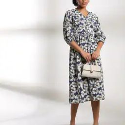 Women Floral Print Fit & Flare Dress-image-69