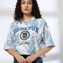 Women Printed Regular Fit Crew-Neck T-Shirt-image-88