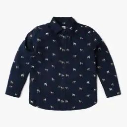 All-Over Print Relaxed Fit Shirt with Spread Collar-image-12