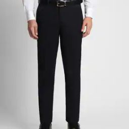 Men Patterned Slim Fit Flat-Front Trousers-image-48