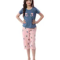 Girls Graphic Print T-Shirt & Capris Set-20